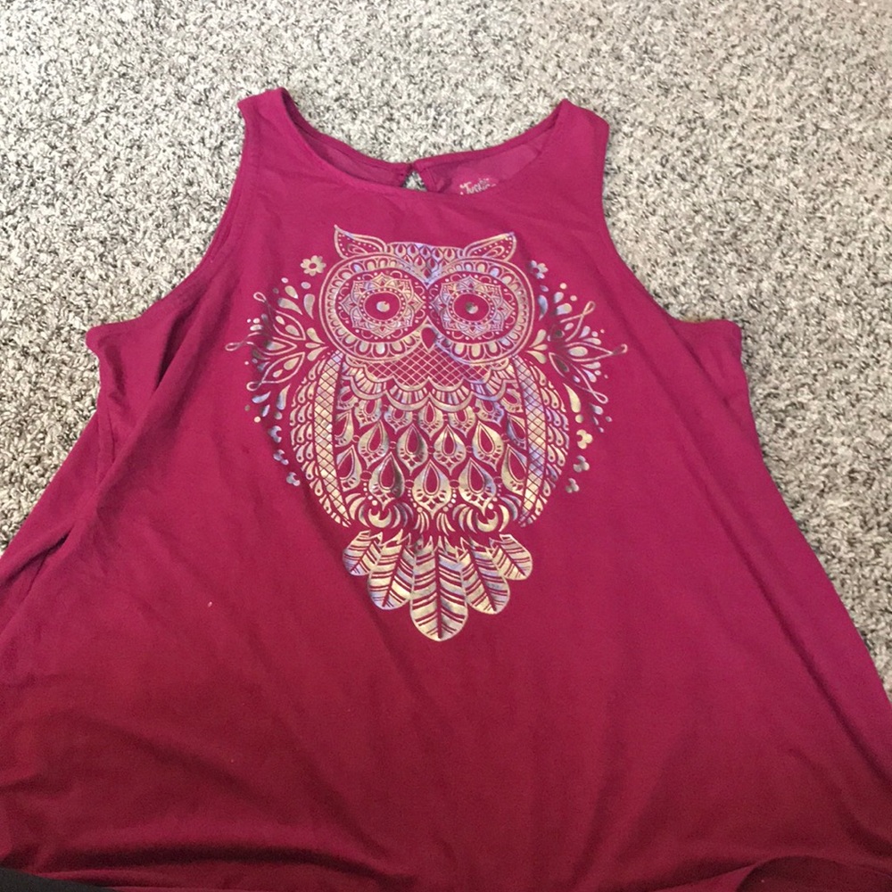 Velvet owl tank top